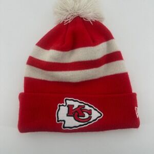 Kansas City Chiefs NFL‎ Knit Pom Beanie Hat Red White New Era